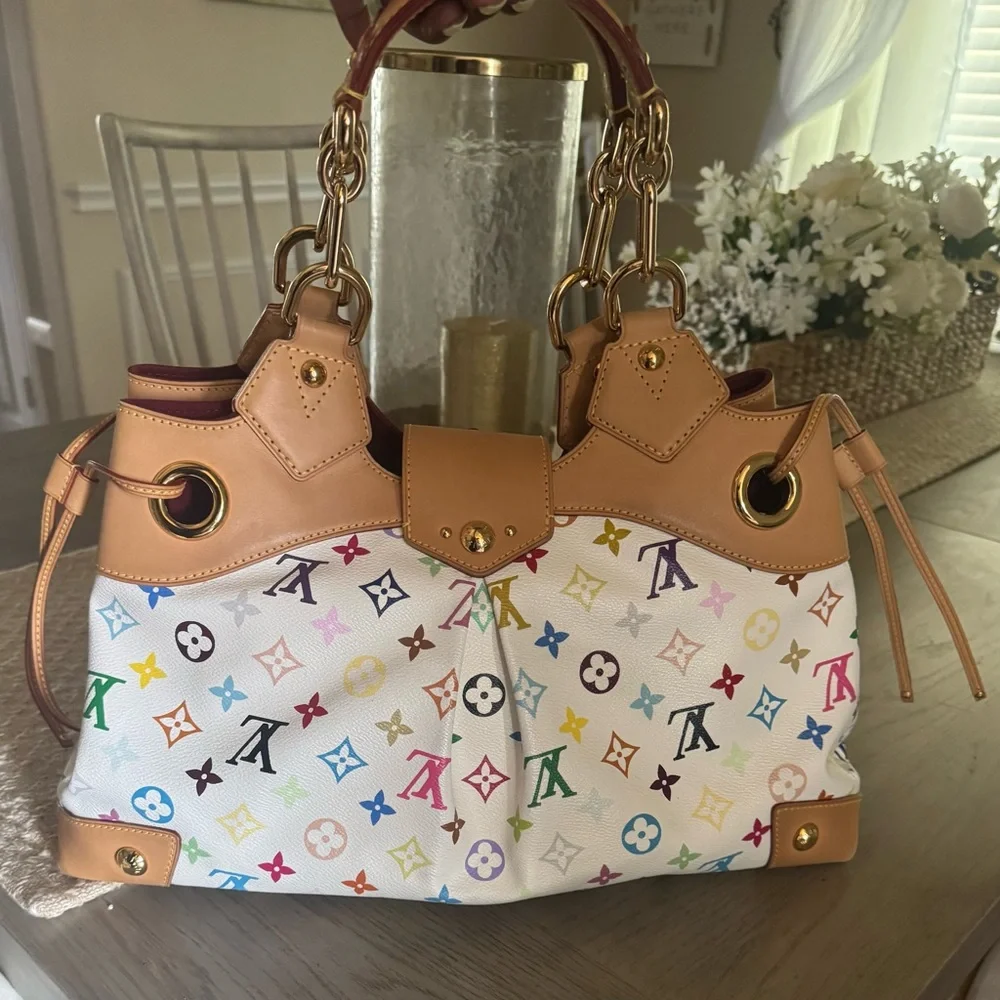LOUIS VUITTON Murakami White Multicolor Monogram Ursula Bag